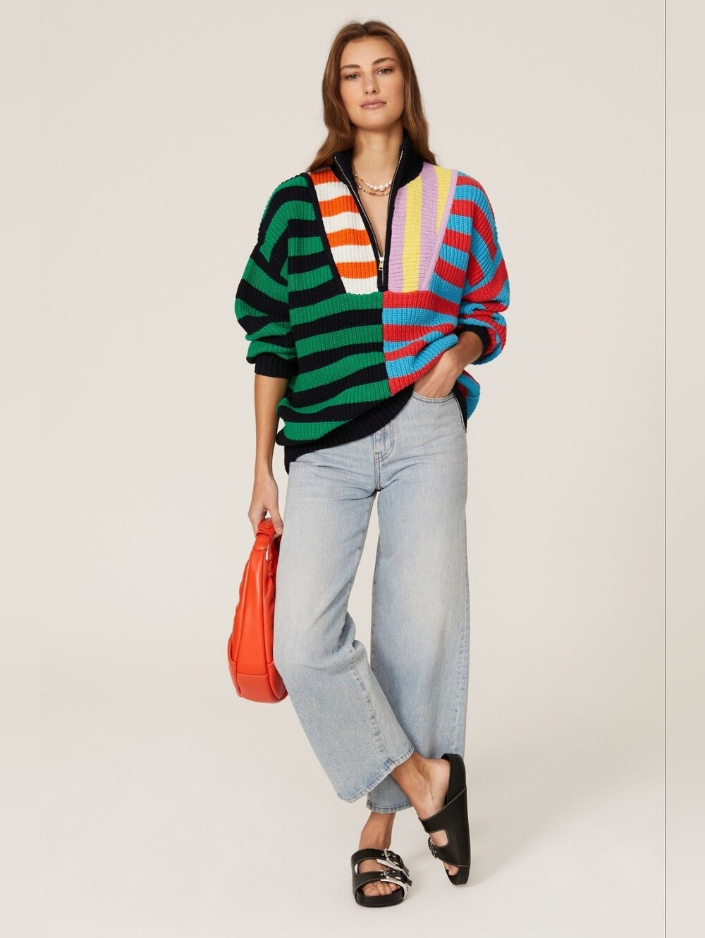 Staud Hampton sweater in cabana stripe, small - Picture 4 of 13